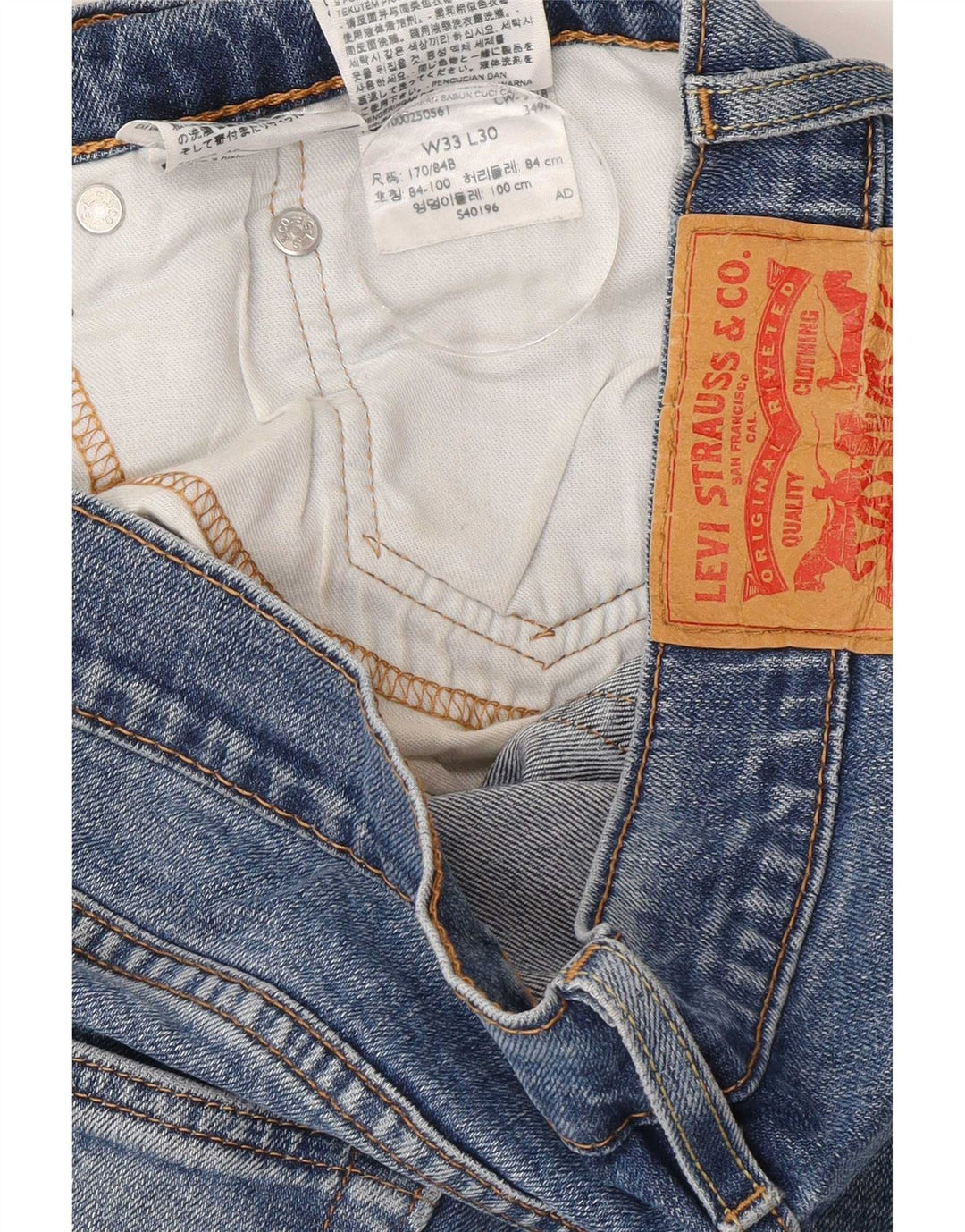 Levi's Masculino 514 Straight Jeans W33 L30 Azul Algodão