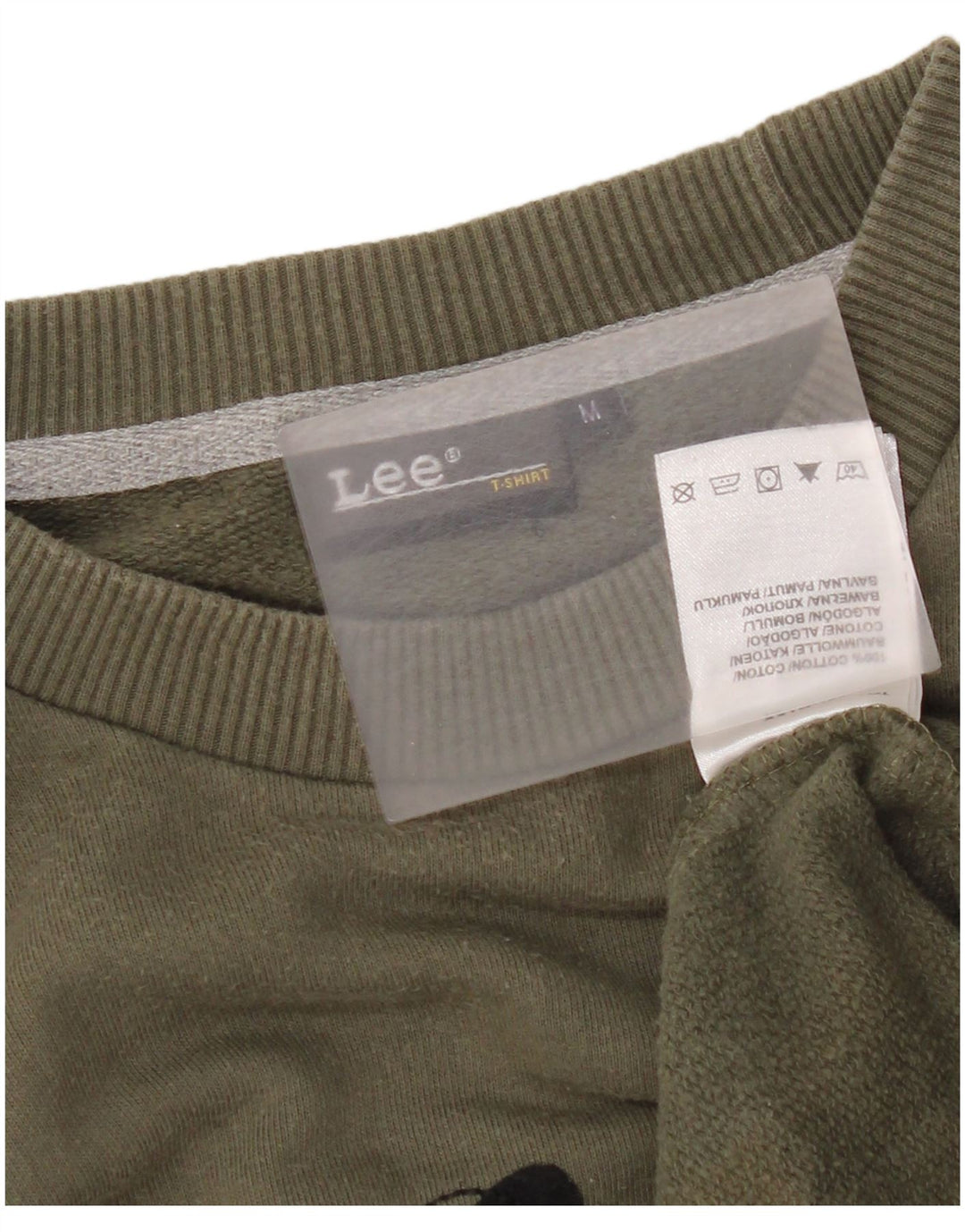 Lee moletom gráfico masculino jumper médio cáqui algodão