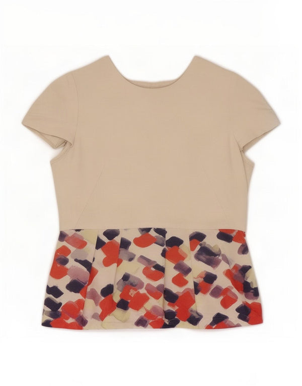Blusa feminina Rodier Top IT 40 algodão geométrico bege pequeno