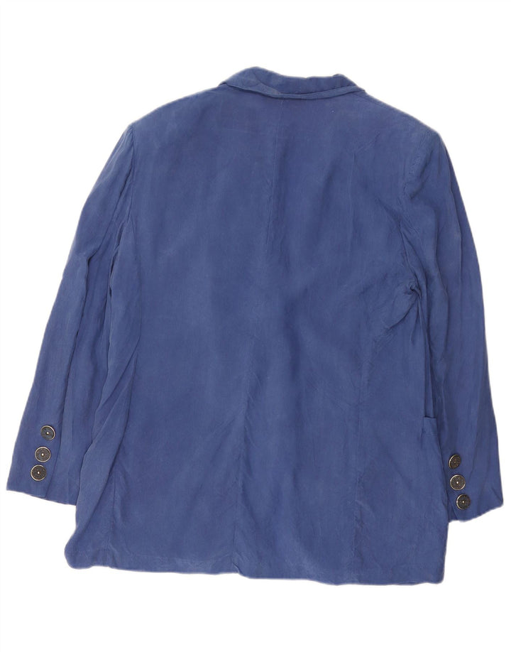 Jaqueta blazer feminina Roccobarocco com 2 botões Reino Unido 12 azul médio