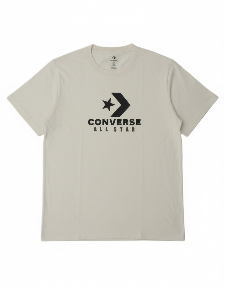 Camiseta masculina CONVERSE gráfica top médio off white algodão