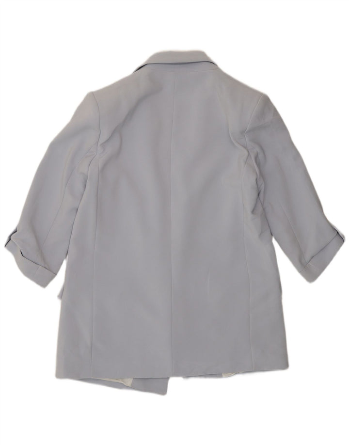 Jaqueta blazer aberta manga 3/4 feminina Zara Reino Unido 16 grande azul