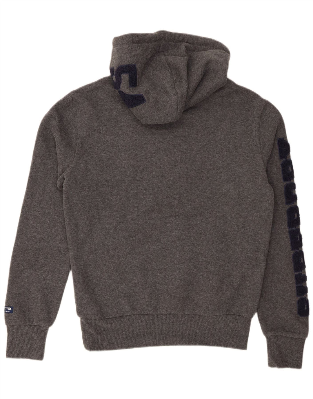 SUPERDRY moletom com capuz masculino gráfico pequeno algodão cinza