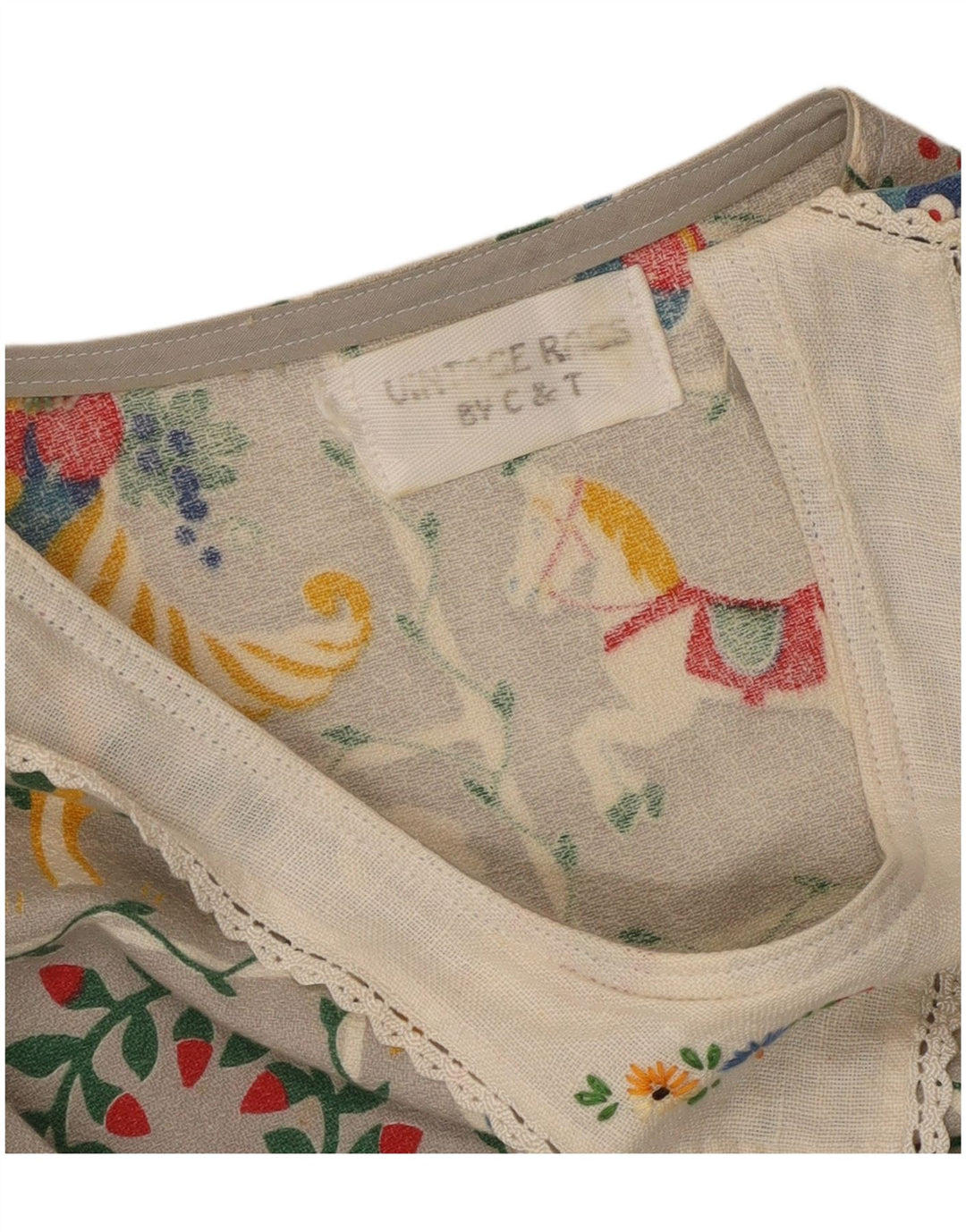 Vestido feminino VINTAGE com estampa gráfica UK 16 grande cinza floral