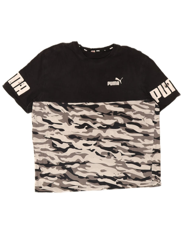 Camiseta masculina Puma Graphic Top médio preto camuflado