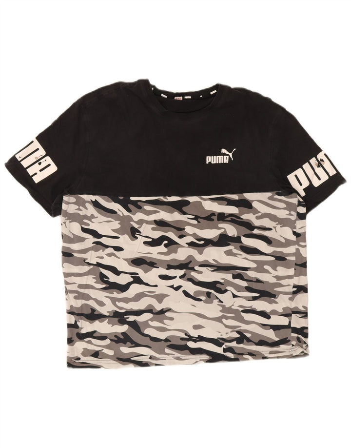 Camiseta masculina Puma Graphic Top médio preto camuflado