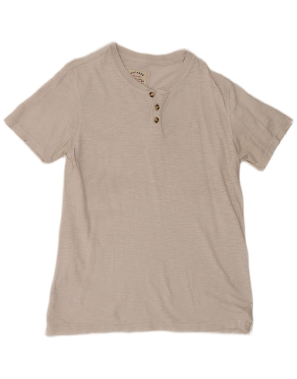 Camiseta masculina Fat Face Top médio branco manchado