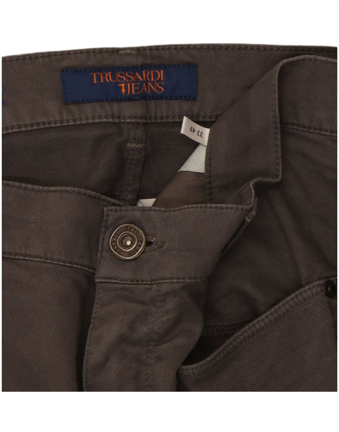 TRUSSARDI Jeans Slim Masculino W33 L33 Algodão Cinza