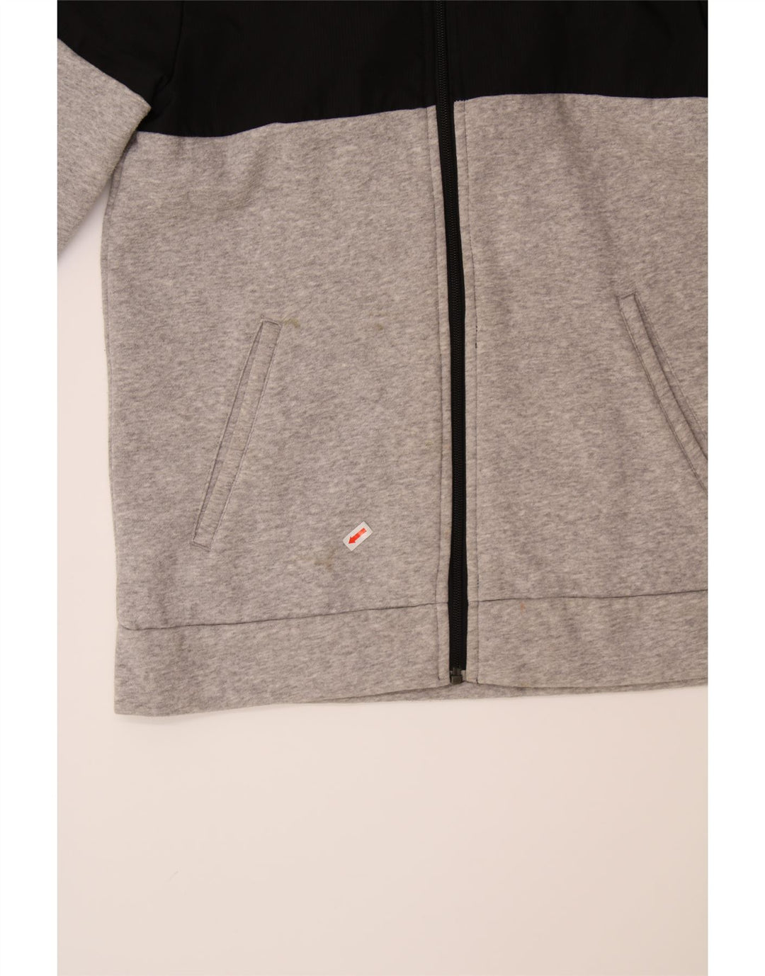 ADIDAS Womens Graphic Zip Hoodie Sweater UK 12 Medium Grey Colourblock Vintage Adidas and Second-Hand Adidas from Messina Hembry 
