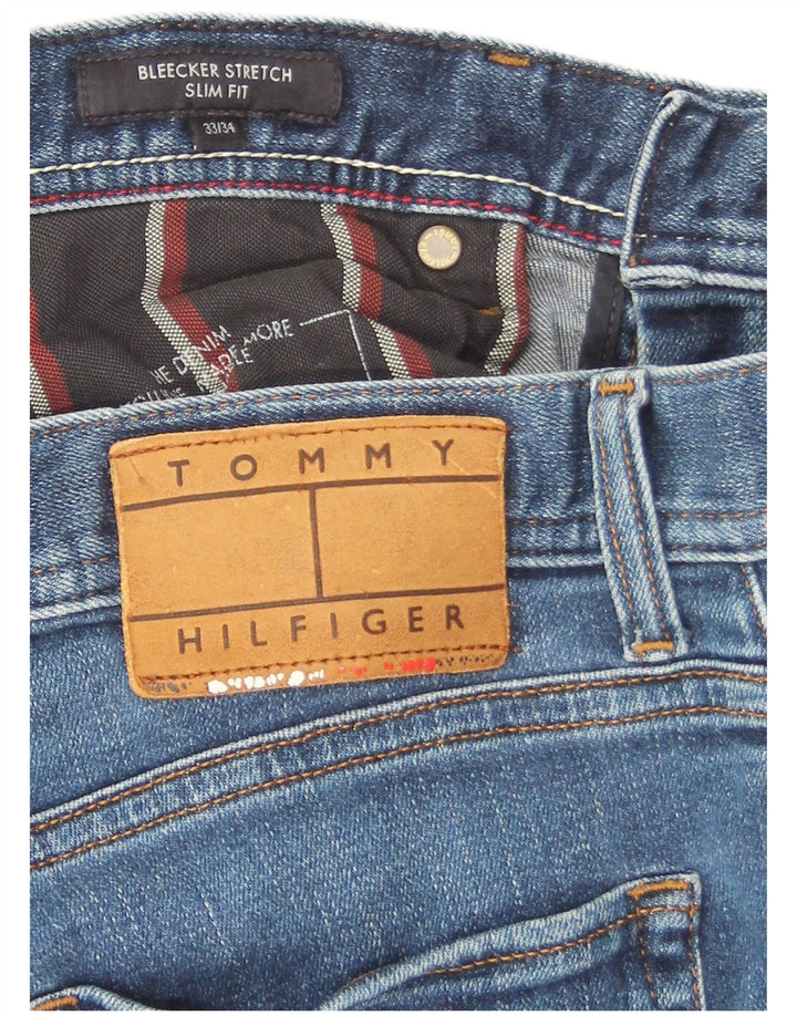 Tommy Hilfiger Masculino Bleecker Slim Jeans W33 L30 Azul Algodão