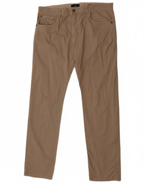 Calça casual reta masculina Navigare IT 52 XL W36 L33 Bege Houndstooth