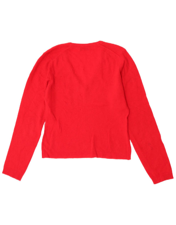 Suéter feminino Benetton com decote em V UK 6 XS vermelho