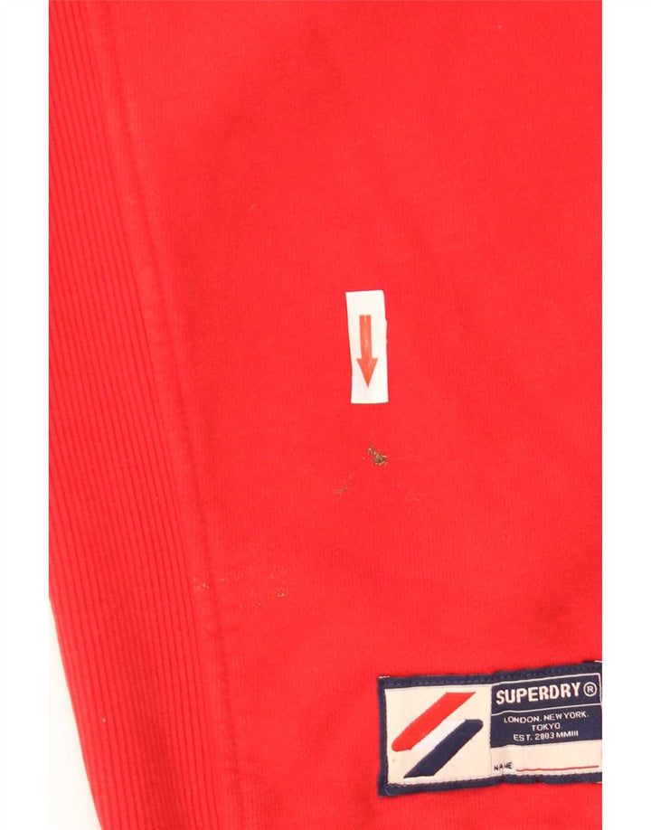 Suéter Superdry masculino com zíper e gola grande de algodão vermelho