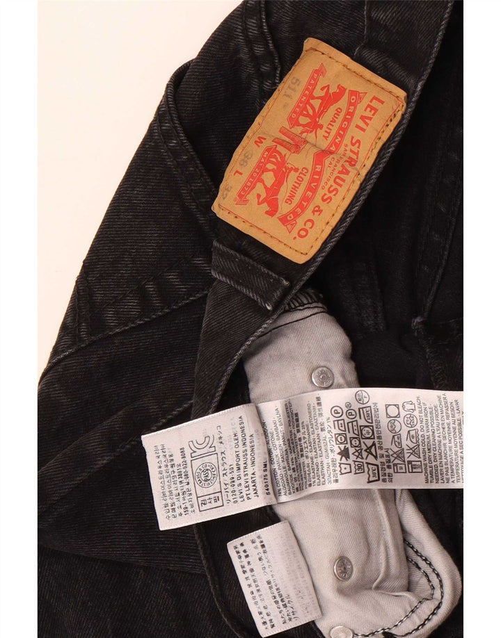 Calça jeans masculina Levi's 511 Slim Tapered W36 L28 algodão preto