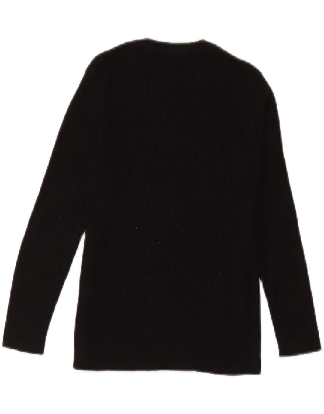 Top feminino Zara de manga comprida UK 12 viscose preta média
