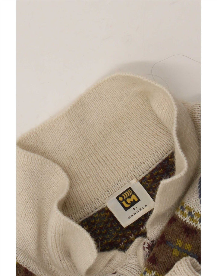 Suéter masculino vintage com gola polo IT 50 médio multicolorido retrô