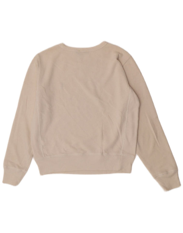 Polo Ralph Lauren moletom feminino jumper UK 14 médio algodão branco