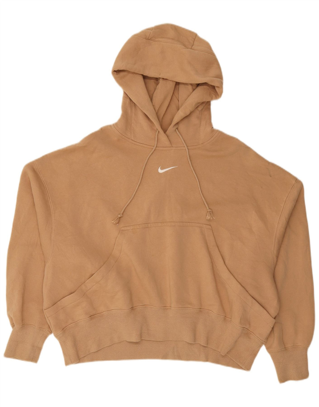 Jumper com capuz Nike feminino oversized UK 10 pequeno algodão bege