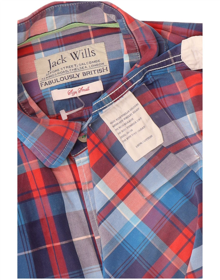 Camisa formal masculina Jack Wills pequeno algodão xadrez azul