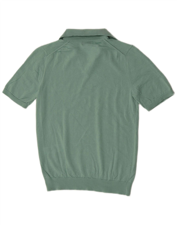 Camisa polo masculina de manga curta Reiss pequena lã verde
