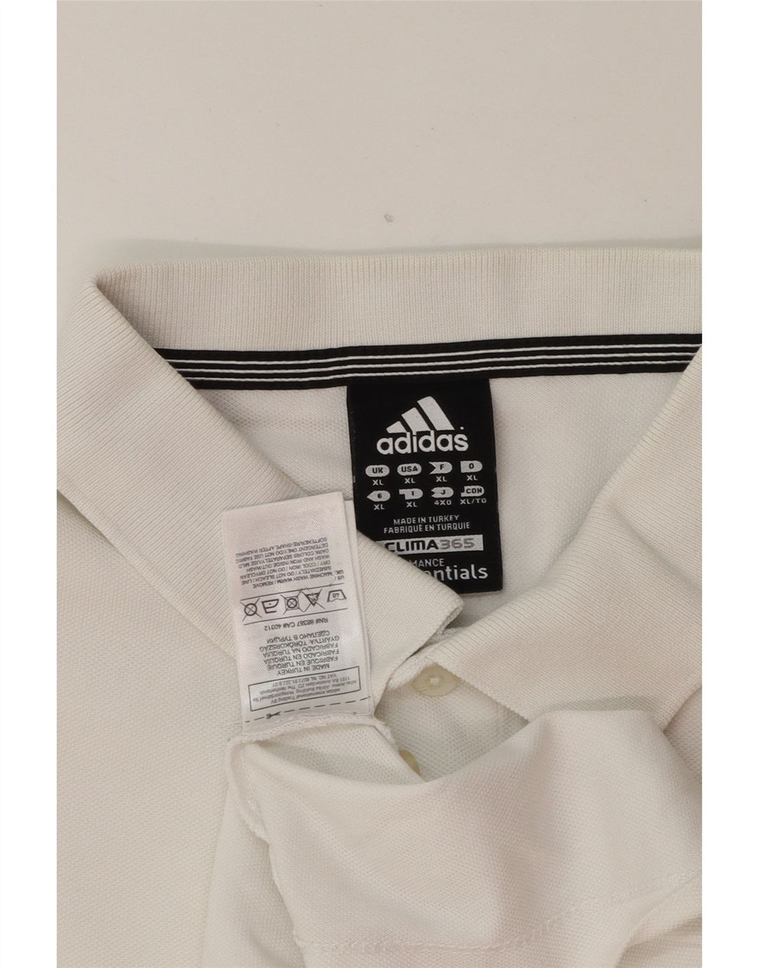 ADIDAS Mens Clima 365 Polo Shirt XL White Cotton Vintage Adidas and Second-Hand Adidas from Messina Hembry 