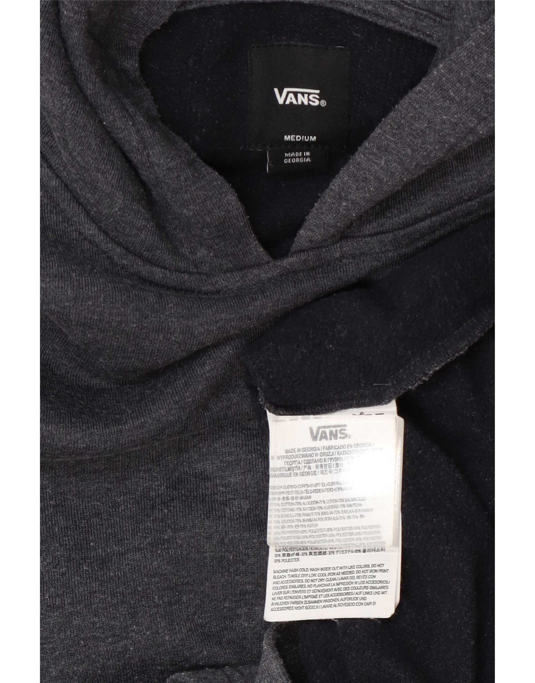 Vans Meninos Hoodie Jumper 10-11 Anos Médio Algodão Cinzento
