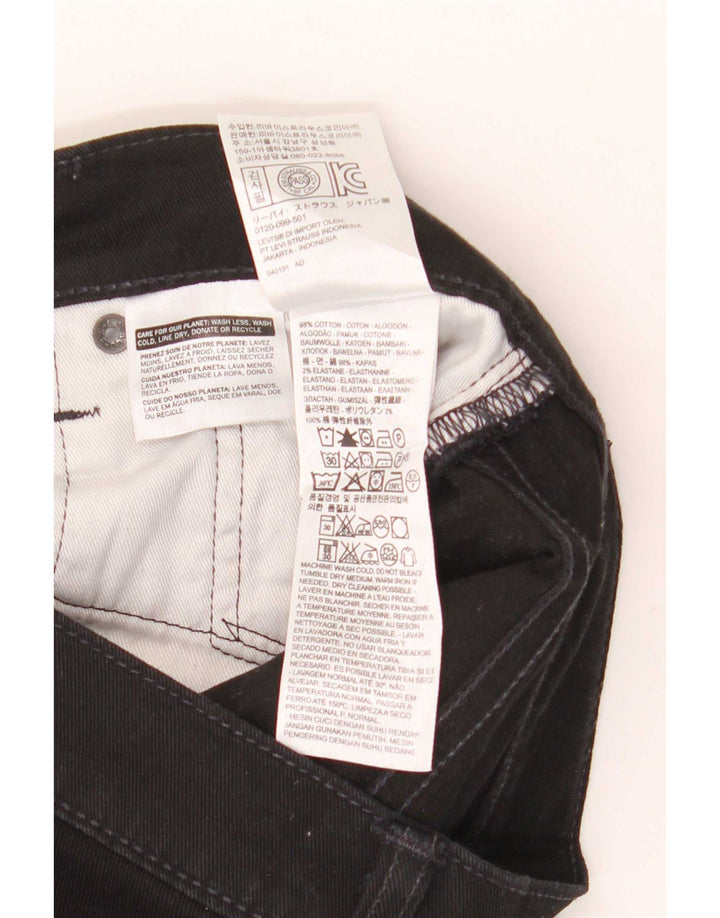 Calça jeans reta masculina Levi's W30 L30 algodão preto