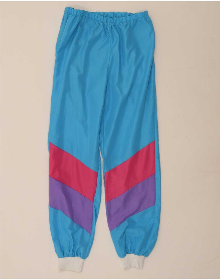 Fato de treino completo masculino vintage grande azul colorblock poliéster