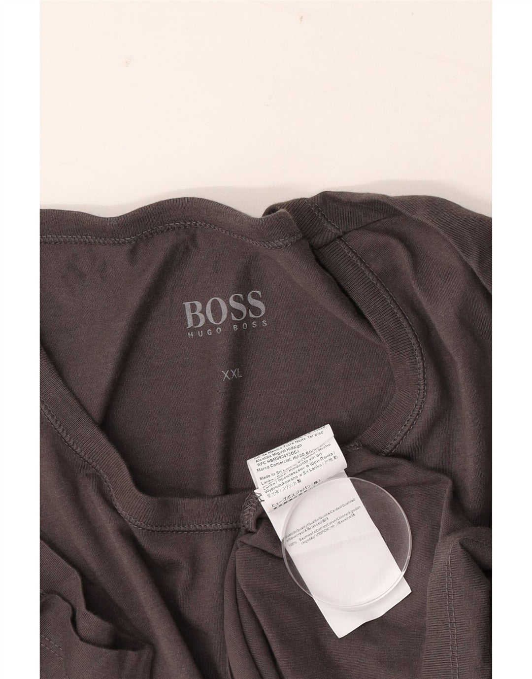 Camiseta masculina Hugo Boss Top 2XL algodão cinza