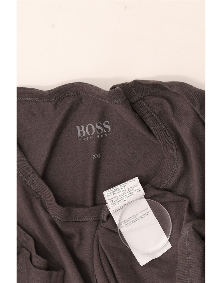 Camiseta masculina Hugo Boss Top 2XL algodão cinza