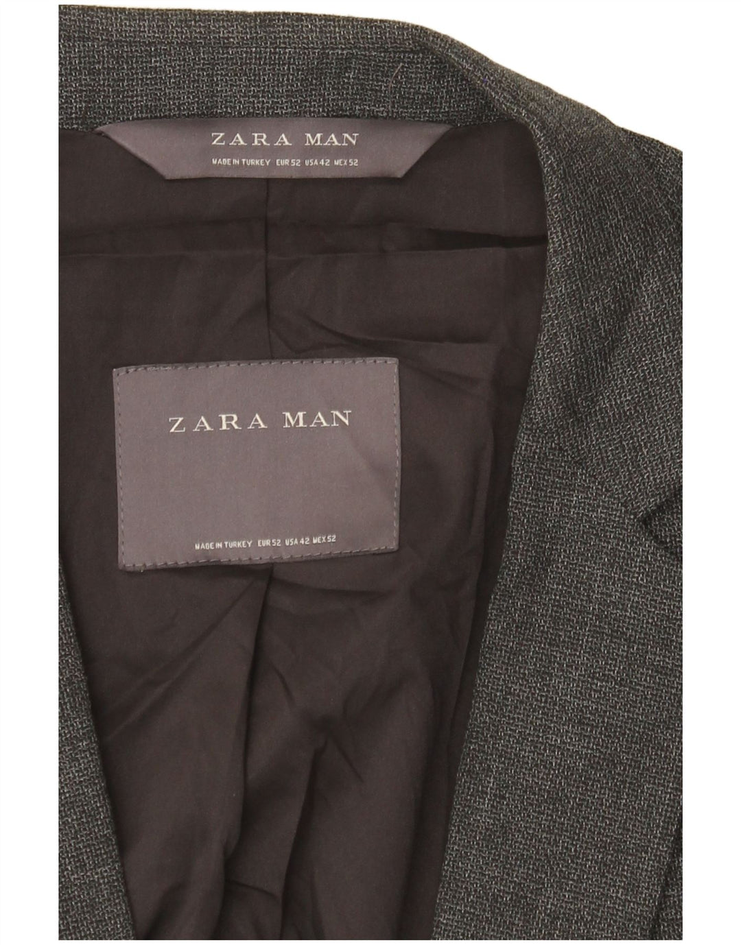 Jaqueta blazer masculina Zara com 2 botões EU 52 XL cinza