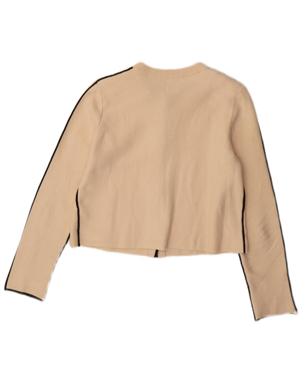 Suéter cardigan feminino Massimo Dutti UK 10 pequeno bege viscose