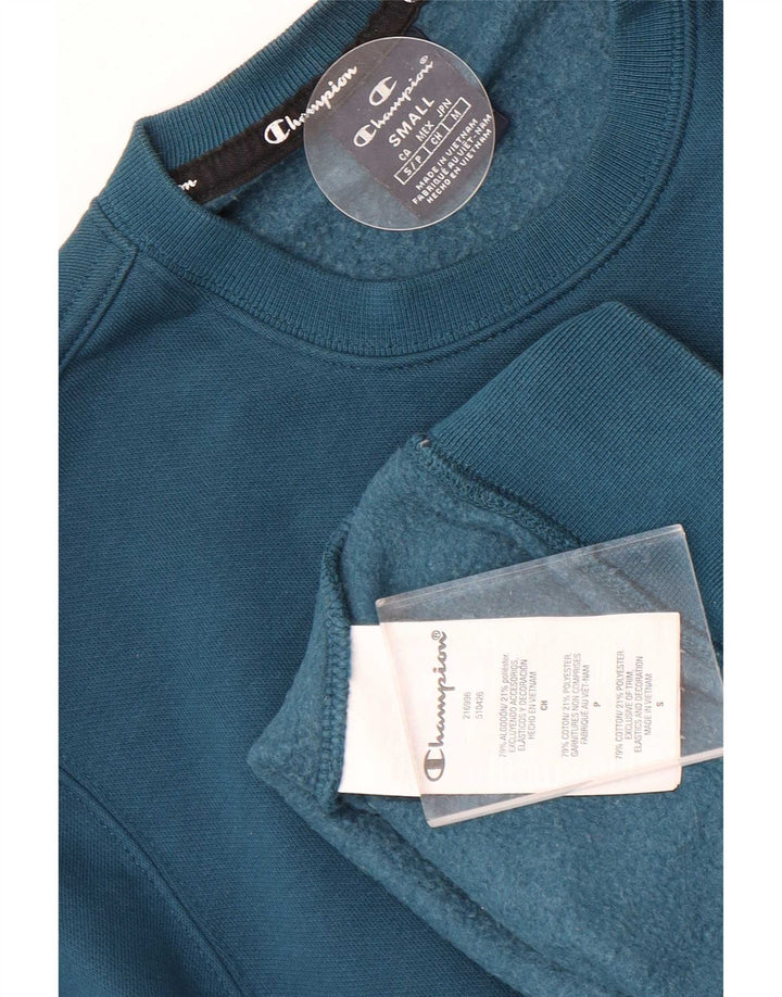 Champion moletom masculino jumper pequeno azul algodão