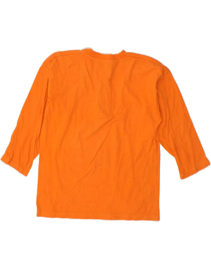 VINTAGE Womens Top Long Sleeve UK 12 Medium Orange Vintage Vintage and Second-Hand Vintage from Messina Hembry 