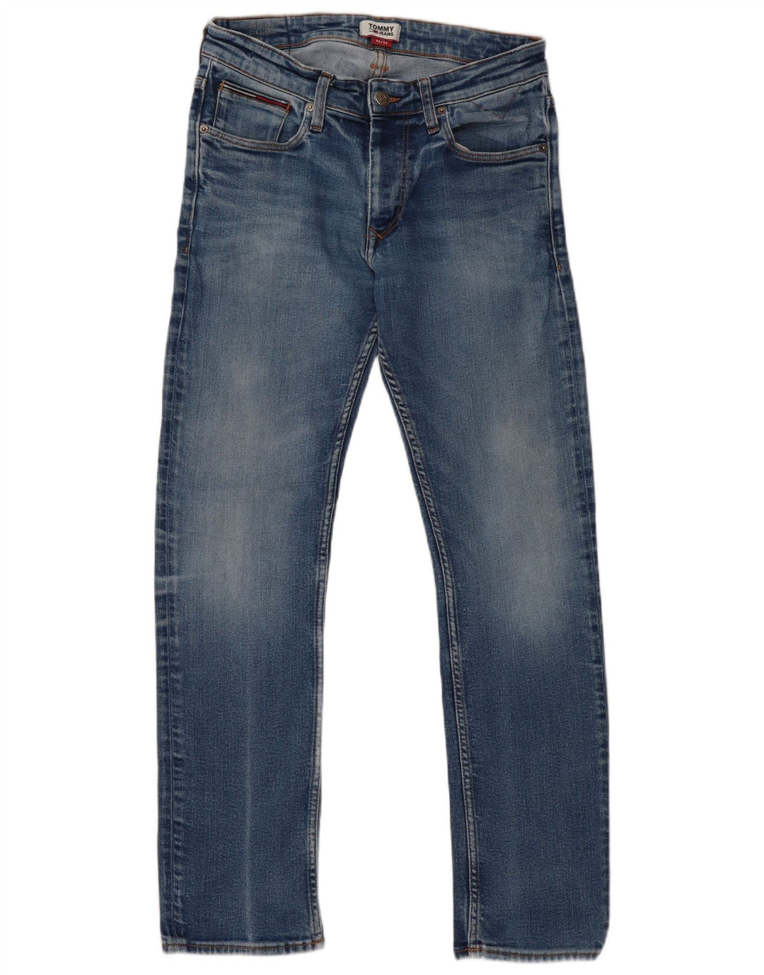 TOMMY HILFIGER Jeans reto masculino W32 L32 algodão azul