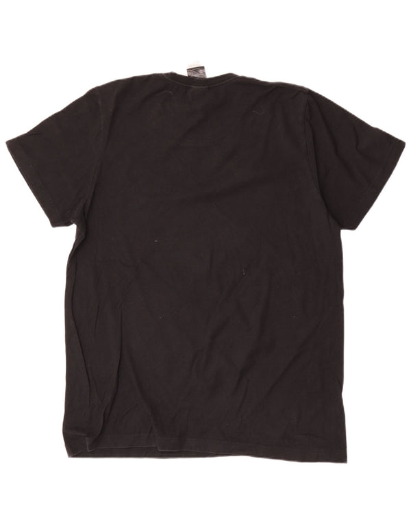 Adidas Mens Graphic T-Shirt Top Médio Algodão Preto