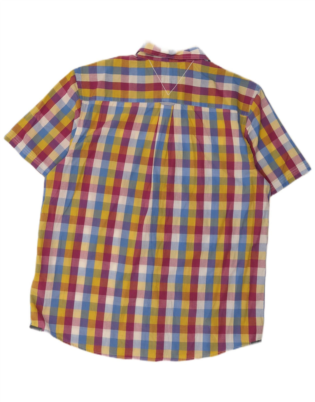 White Stuff Camisa masculina de manga curta com ajuste clássico XL guingão multicolorido