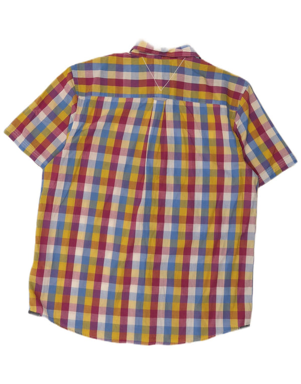 White Stuff Camisa masculina de manga curta com ajuste clássico XL guingão multicolorido