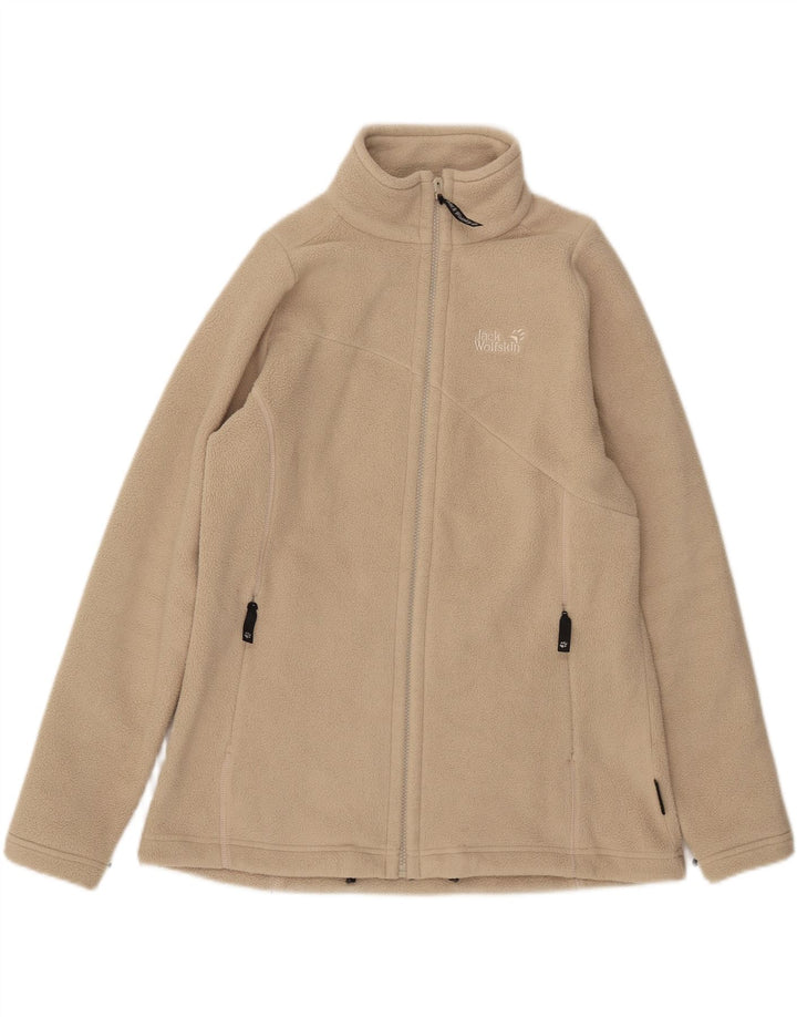 Jaqueta feminina Jack Wolfskin com forro gráfico de lã Reino Unido 16 grande bege