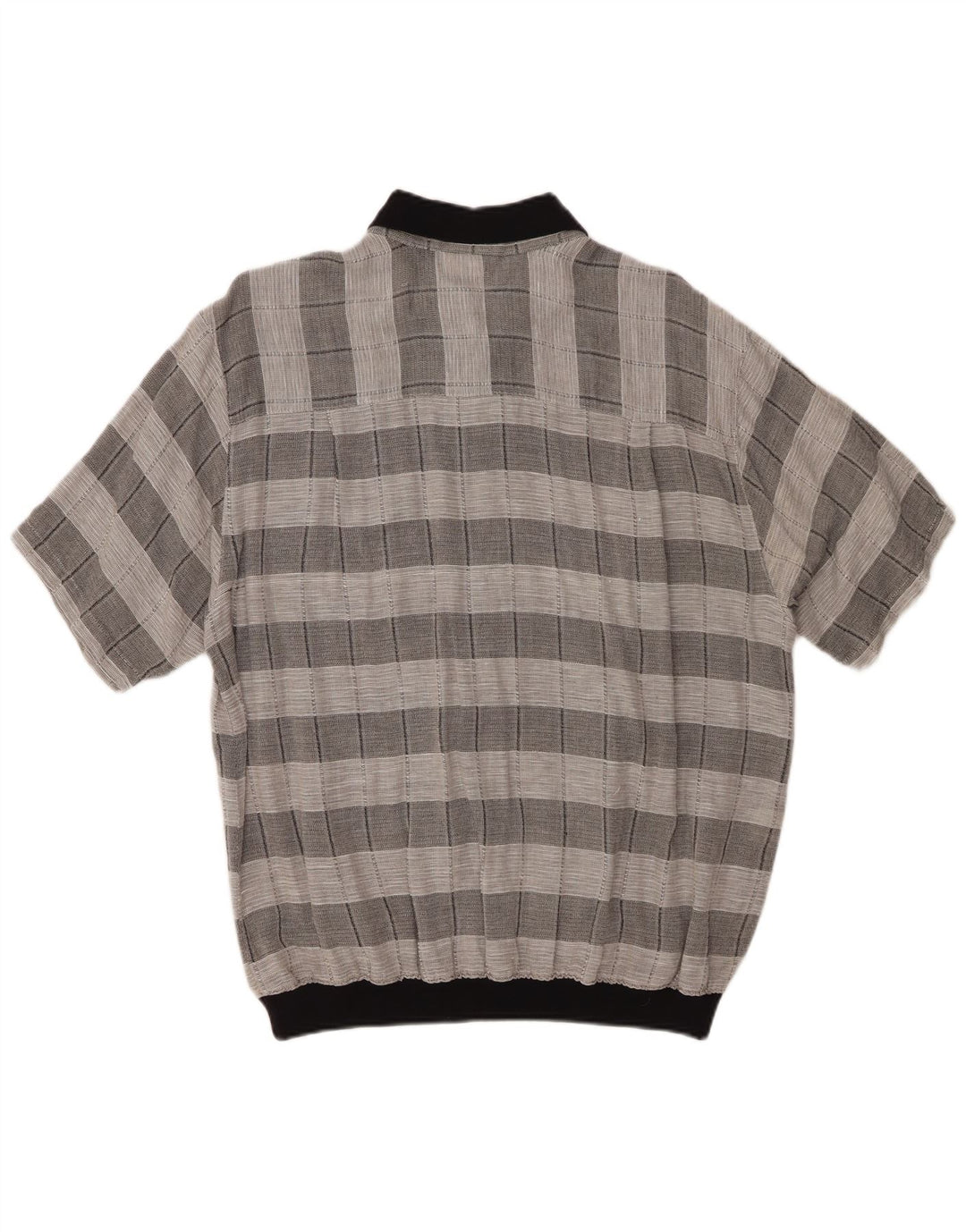 Camisa masculina de manga curta MALAGRIDA XL cinza xadrez algodão
