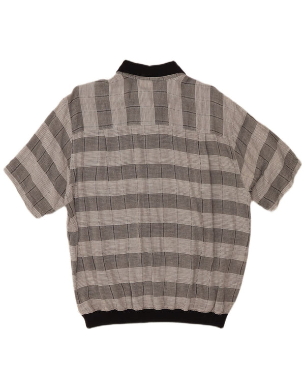 Camisa masculina de manga curta MALAGRIDA XL cinza xadrez algodão