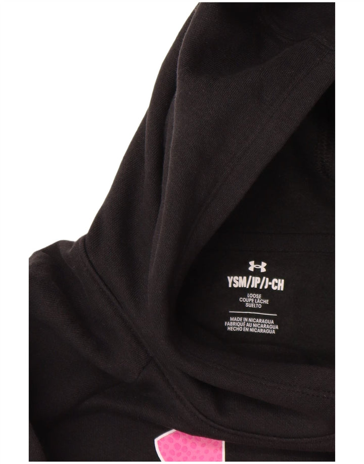 Suéter gráfico com capuz para meninas UNDER ARMOUR 7-8 anos pequeno algodão preto