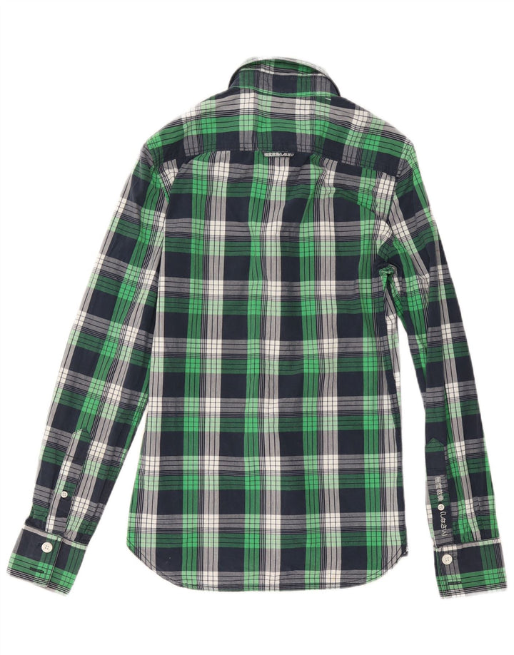 Camisa masculina SUPERDRY XS azul marinho xadrez algodão