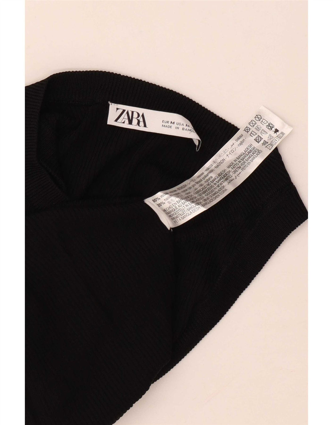 Colete feminino Zara UK 12 médio preto viscose