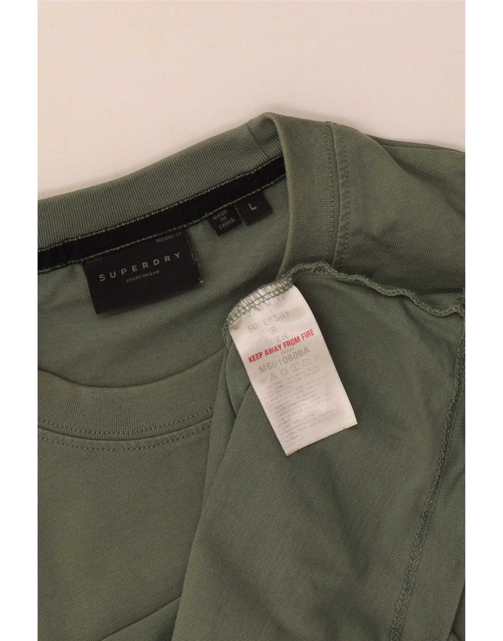 Camiseta gráfica masculina Superdry Top grande algodão verde