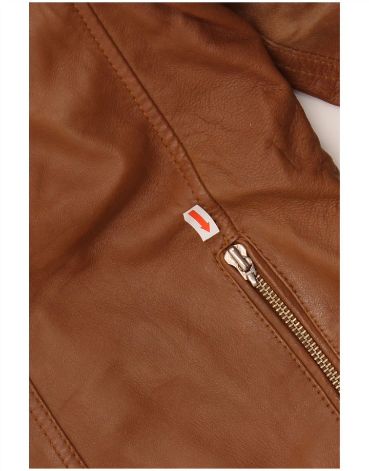 Jaqueta masculina de couro vintage para motociclista Reino Unido 40 couro marrom grande