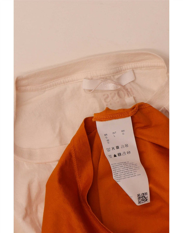 Camiseta masculina Hugo Boss grande algodão colorblock branco
