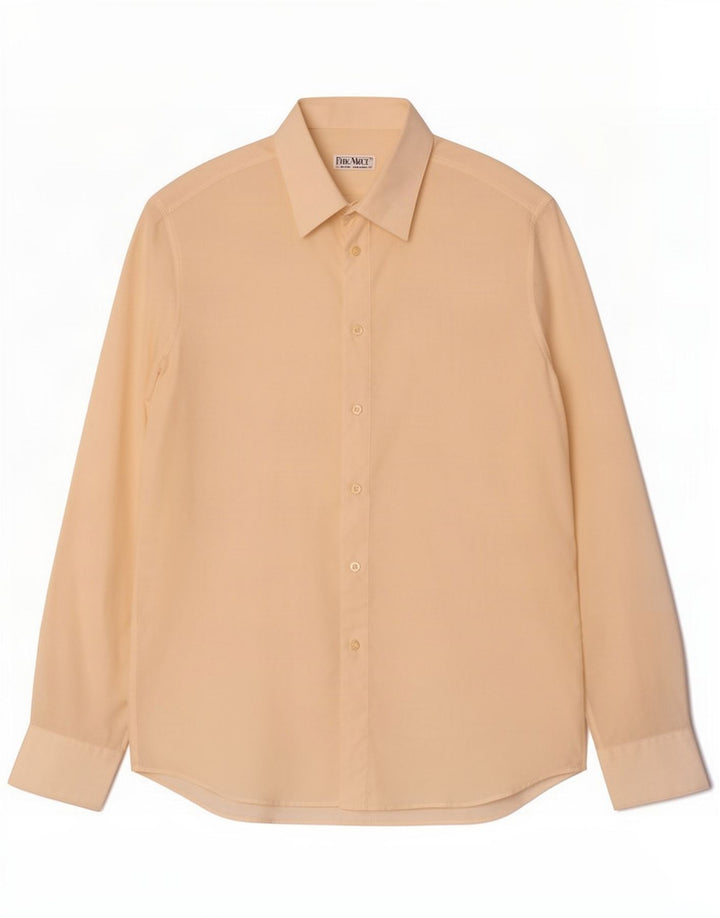 Camisa masculina Philo Vance tamanho 39 15 1/2 médio off white seda