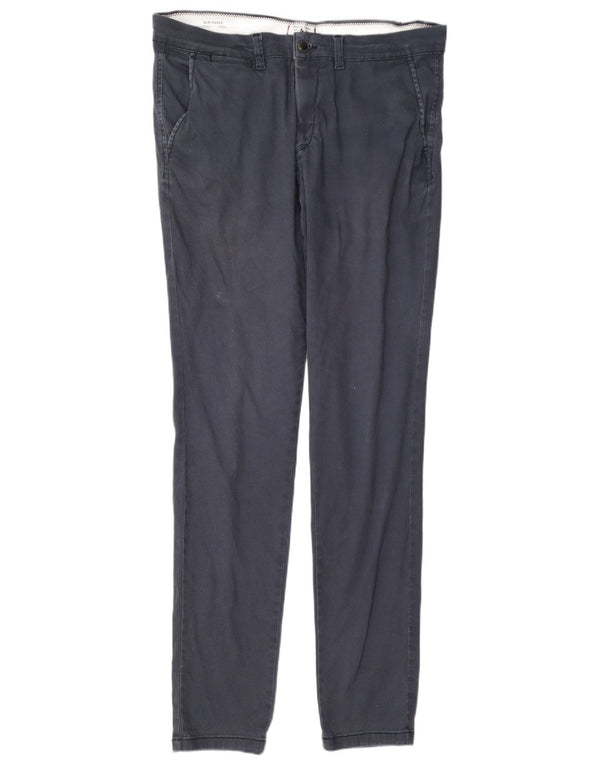 Calça masculina Jack & Jones Marco Slim Chino W33 L36 algodão azul marinho