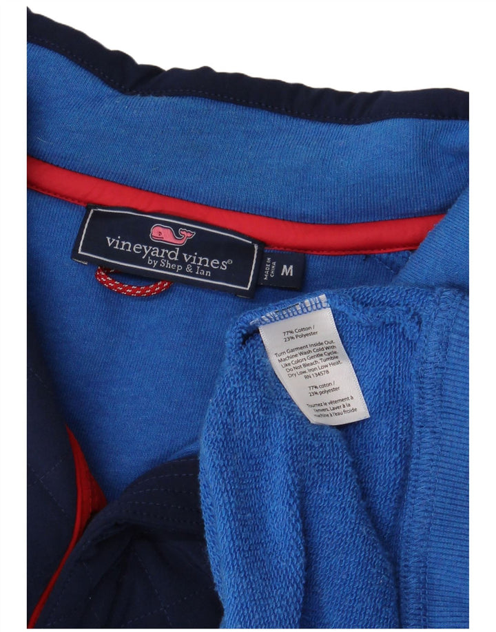 Suéter masculino VINEYARD VINES com gola com botão e bloco colorido azul médio
